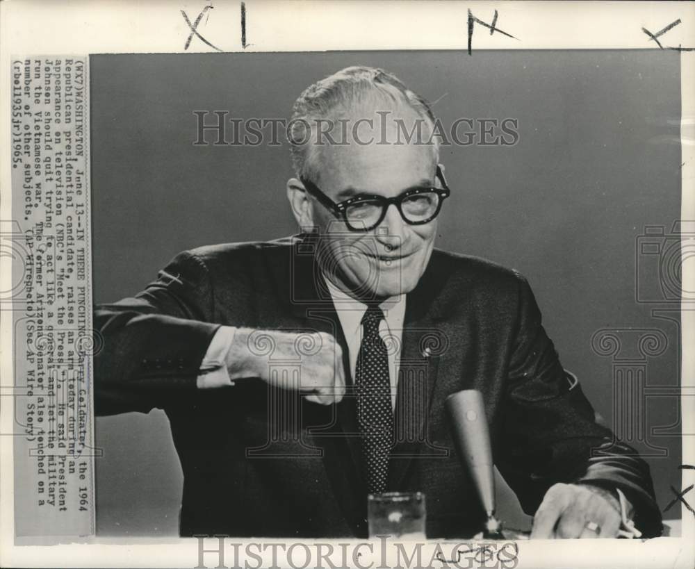1965 Press Photo Barry Goldwater appears on NBC&#39;s &quot;Meet the Press.&quot; - now06685