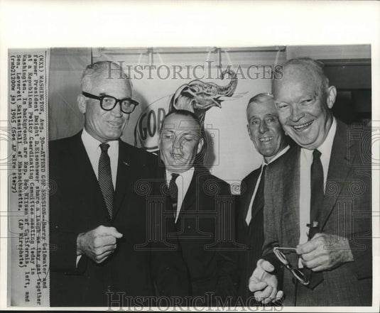 1965 Press Photo Barry Goldwater & Eisenhower laugh with others at GOP session