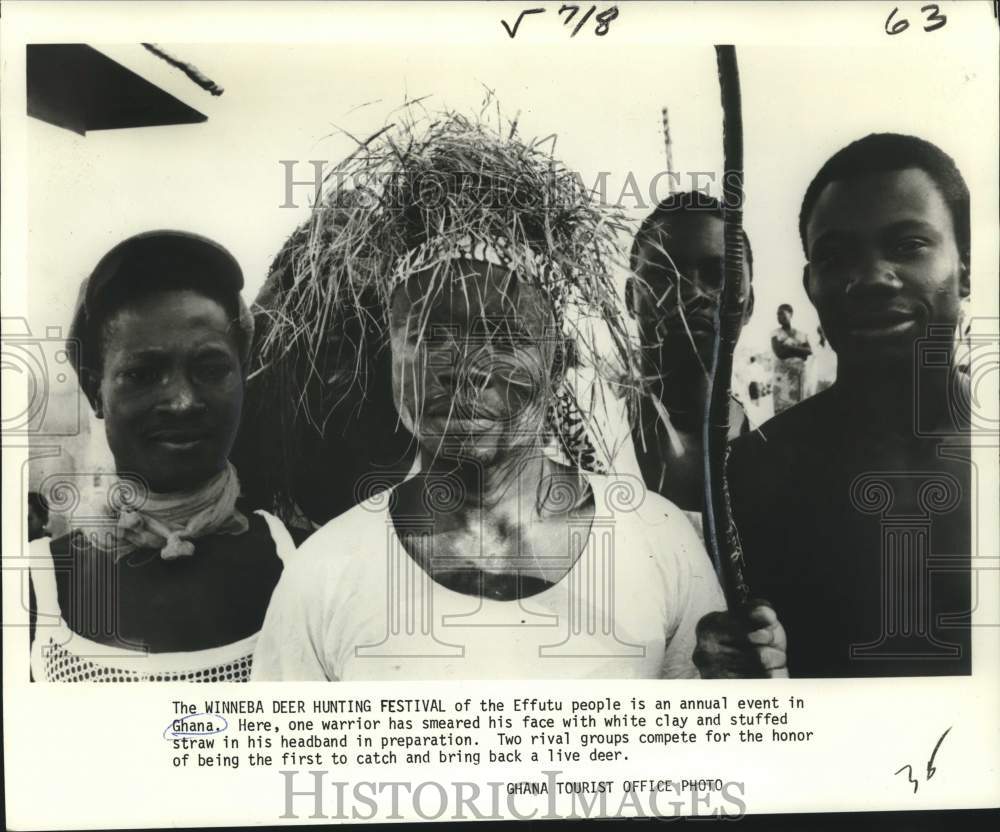 1978 Press Photo Winneba Deer Hunting Festival of Effutu people in Ghana