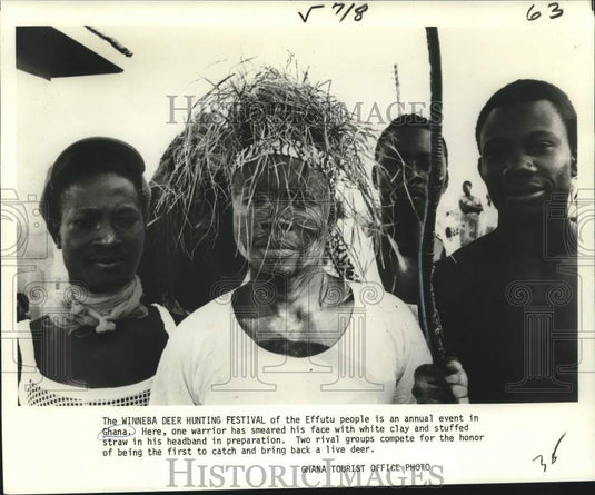 1978 Press Photo Winneba Deer Hunting Festival of Effutu people in Ghana