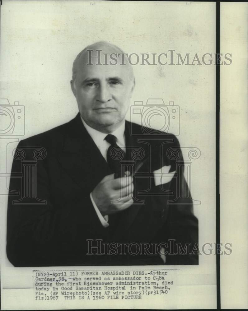1960 Press Photo Ambassador to Cuba Arthur Gardiner in Eisenhower administration