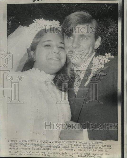 1968 Press Photo Senator Brooke's daughter Remi & husband Donald Hasler