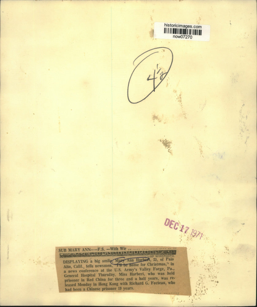 1971 Press Photo Mary Ann Haberts, at Valley Forge, PA news conference