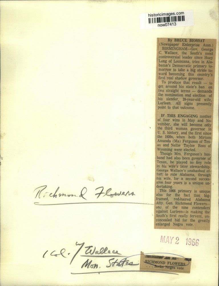 1966 Press Photo Alabama Attorney General Richmond Flowers speaks - now07413