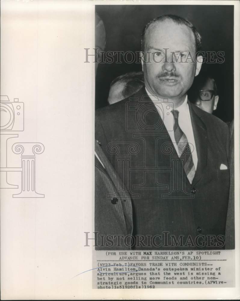 Load image into Gallery viewer, 1962 Press Photo Alvin Hamilton, Canada's Minister of Agriculture - now07428
