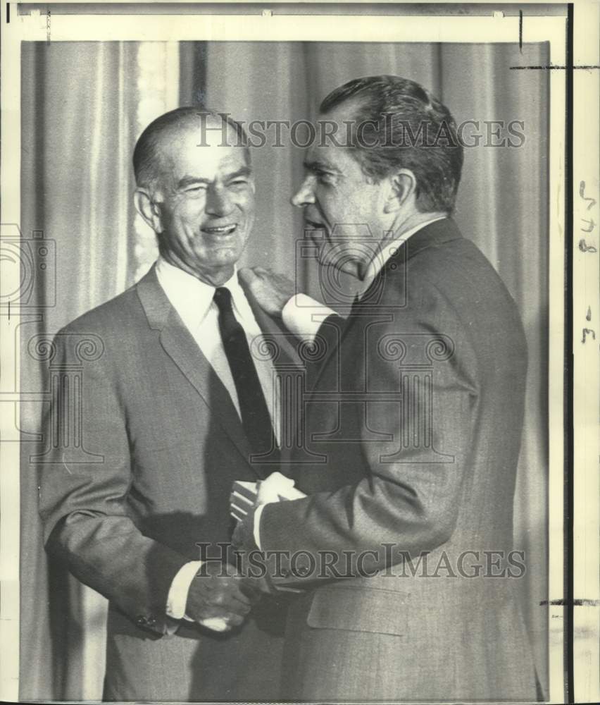 1970 Press Photo President Nixon &amp; Senator Fulbirght call temporary truce