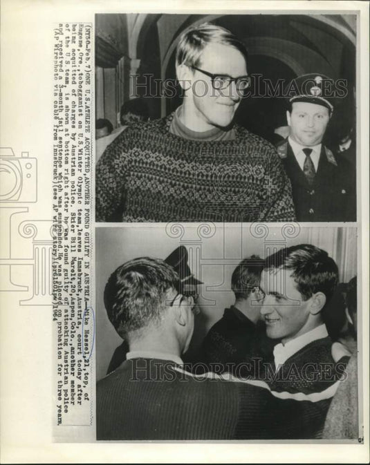 1964 Press Photo Mike Hessel, US Olympic, acquitted; Bill Marolt convicted