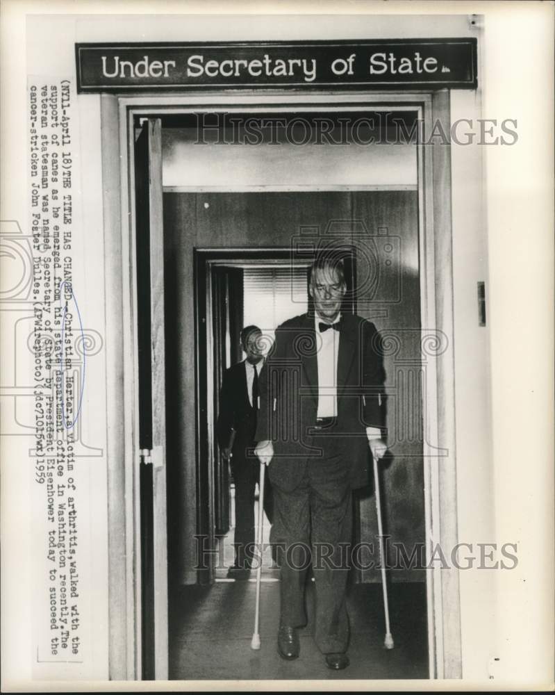 Load image into Gallery viewer, 1959 Press Photo Christian Herter named Secretary of State by Eisenhower
