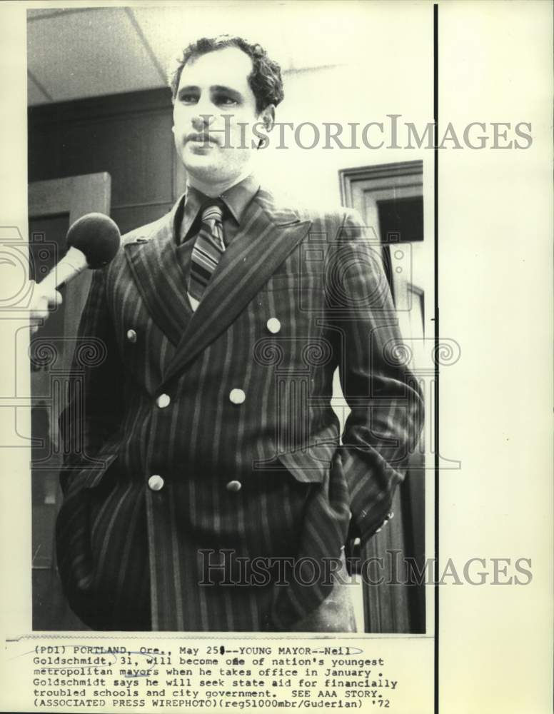 1972 Press Photo Mayor-elect Neil Goldschmidt of Portland, OR - now07990