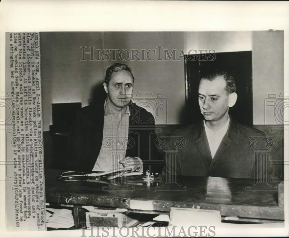 1960 Press Photo William J. Hallbrook booked for seduction via phony title.
