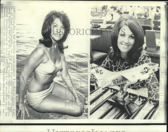 1969 Press Photo Paula Hawes, carrier Enterprise crew's The Girl With The Looks