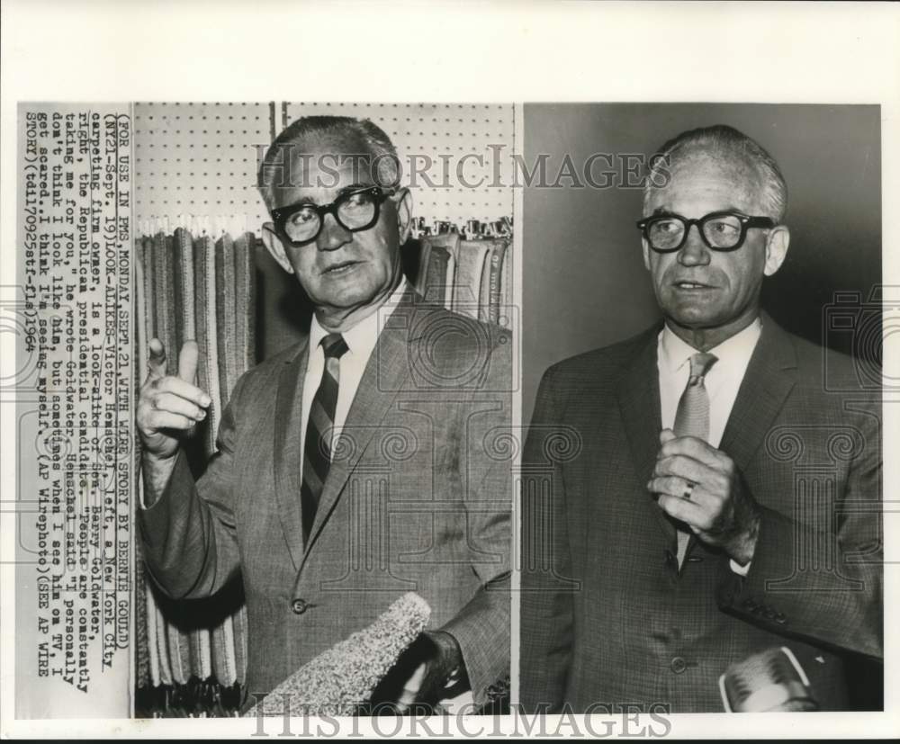 1964 Press Photo Victor Henschel, New York, look-alike of Senator Goldwater
