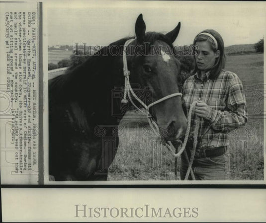 1967 Press Photo Martha Henrich, single farmer who drives tractor-trailer truck