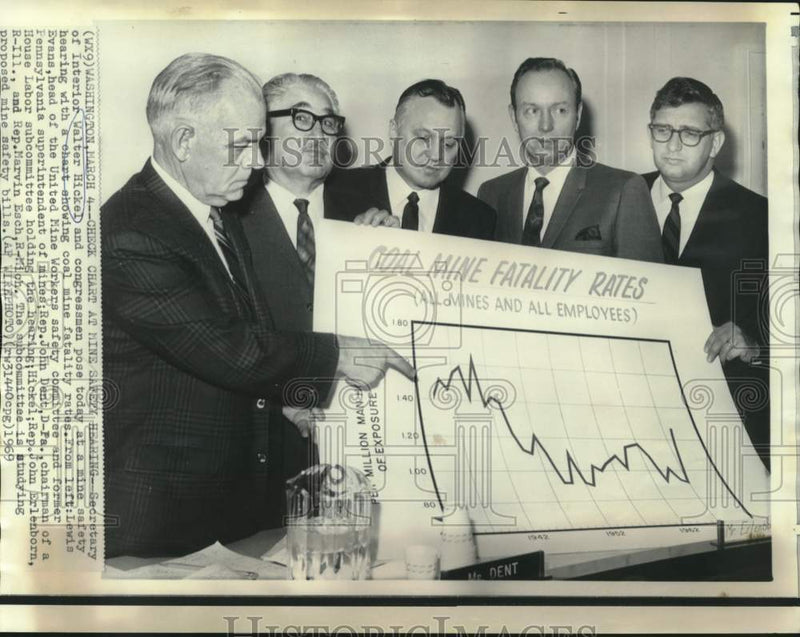 Load image into Gallery viewer, 1969 Press Photo Walter Hickel and others at mine safety hearing in Washington
