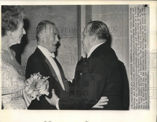 1960 Press Photo State Secretary & Mrs. Herter greet Dr. Sevilla-Sacasa at event