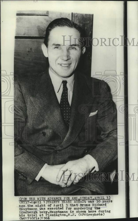 1966 Press Photo Bruno Richard Hauptmann on trial for Lindbergh baby murder.