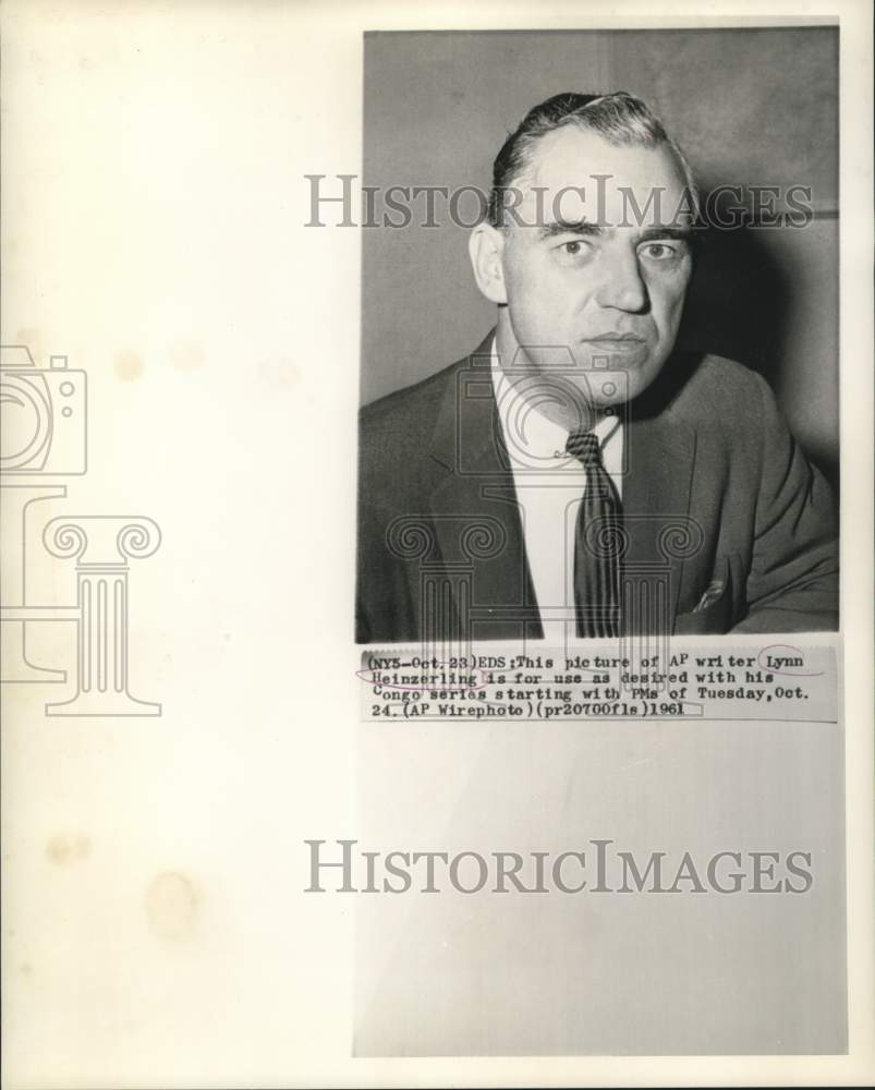 1961 Press Photo Lynn Heinzerling, Associated Press writer