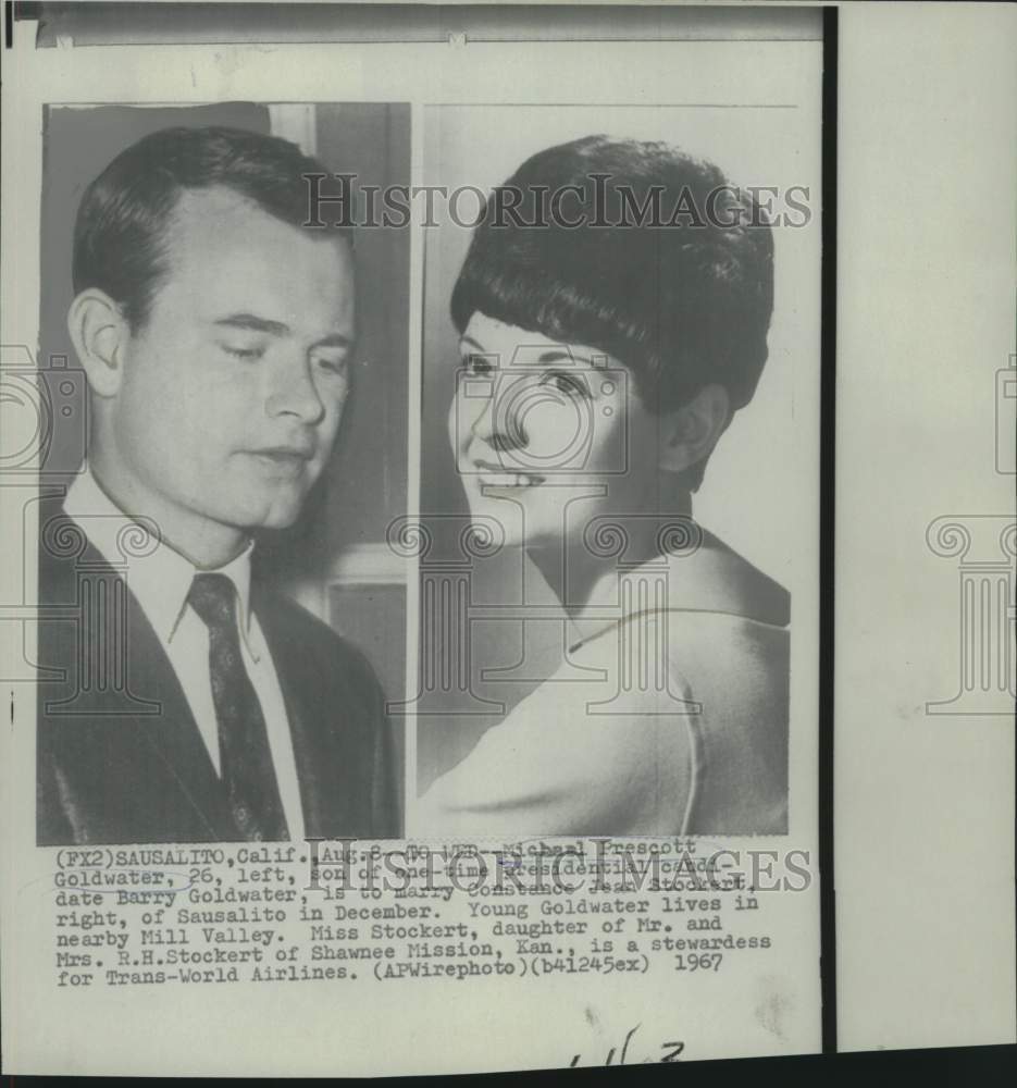 1967 Press Photo Michael Goldwater and Constance Stockert to wed in December