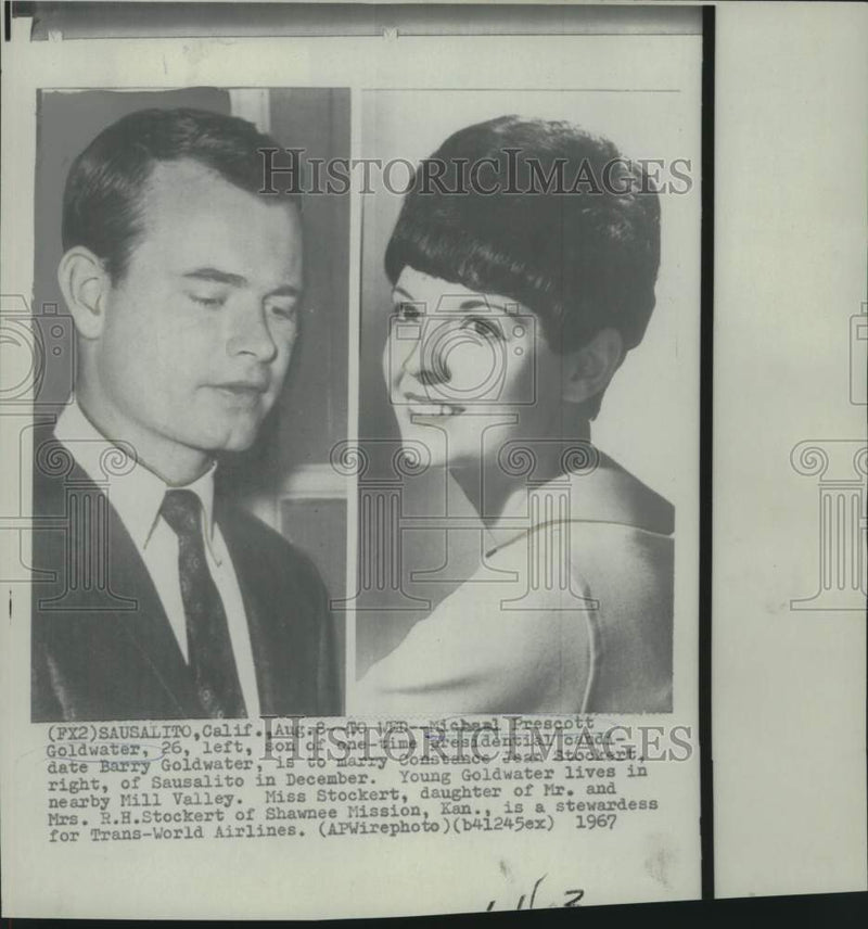 Load image into Gallery viewer, 1967 Press Photo Michael Goldwater and Constance Stockert to wed in December
