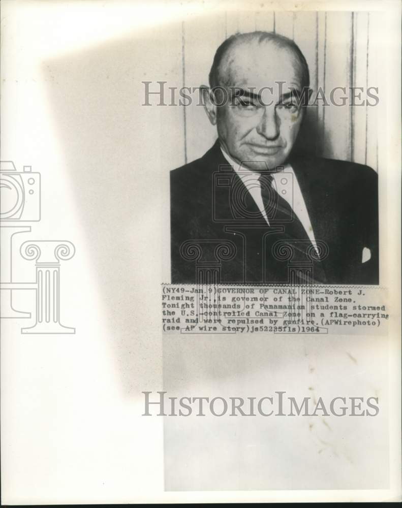 1964 Press Photo Robert J. Fleming, Jr., Governor of Canal Zone