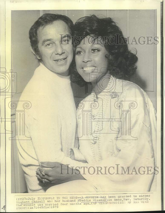 1973 Press Photo Diahann Carroll & husband Freddie Glussman in Nevada