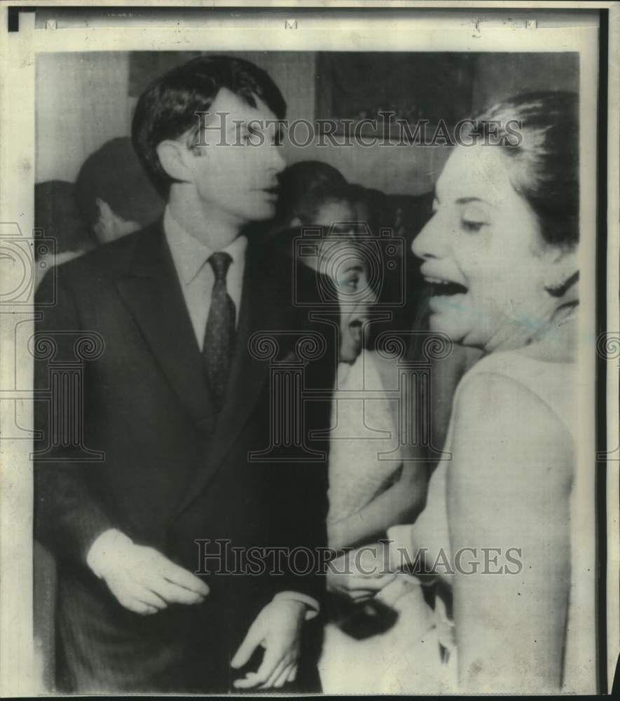 1967 Press Photo Actor George Hamilton dances with Michele de Freige in Beirut