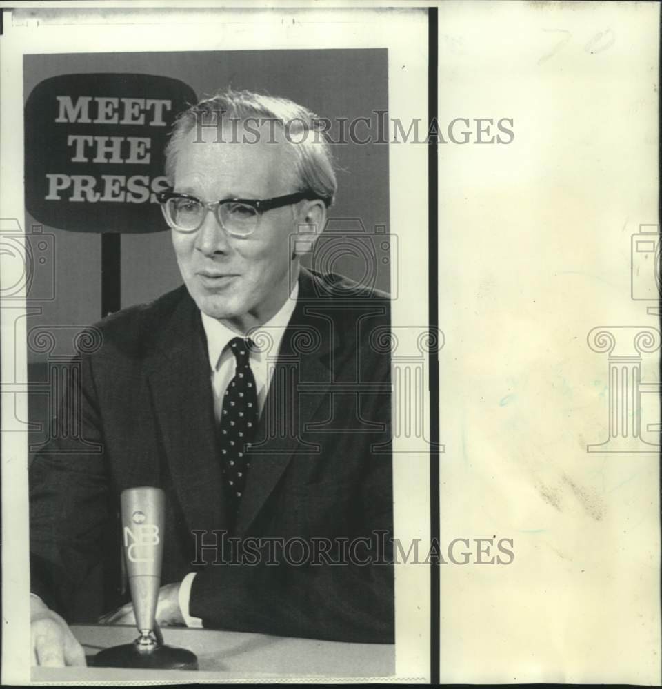 1969 Press Photo Dr. Walter Heller, appears on NBC's "Meet the Press."