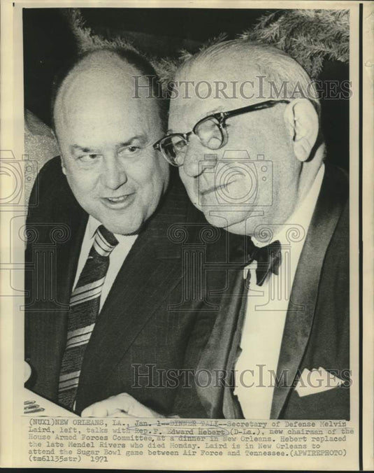 1971 Press Photo Defense Secretary Laird & Rep. Herbert a New Orleans dinner