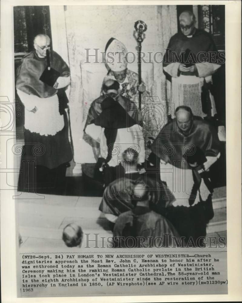 1963 Press Photo Westminister&#39;s Roman Catholic Archbishop John C. Heenan in UK