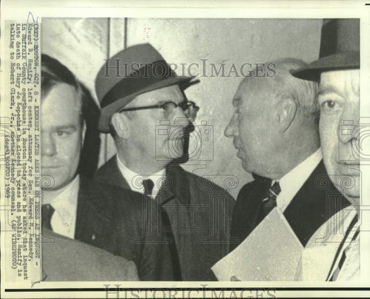 1969 Press Photo Edward Hanify, Edward Kennedy's attorney asks for ban on press