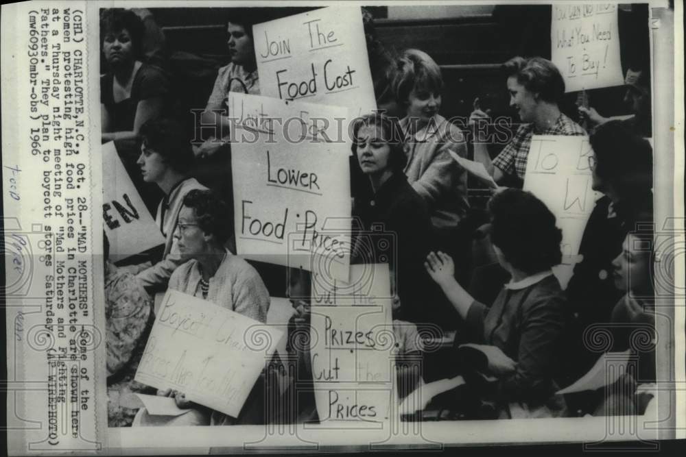 1966 Press Photo "Mad Mothers and Fighting Fathers." plan food store boycott
