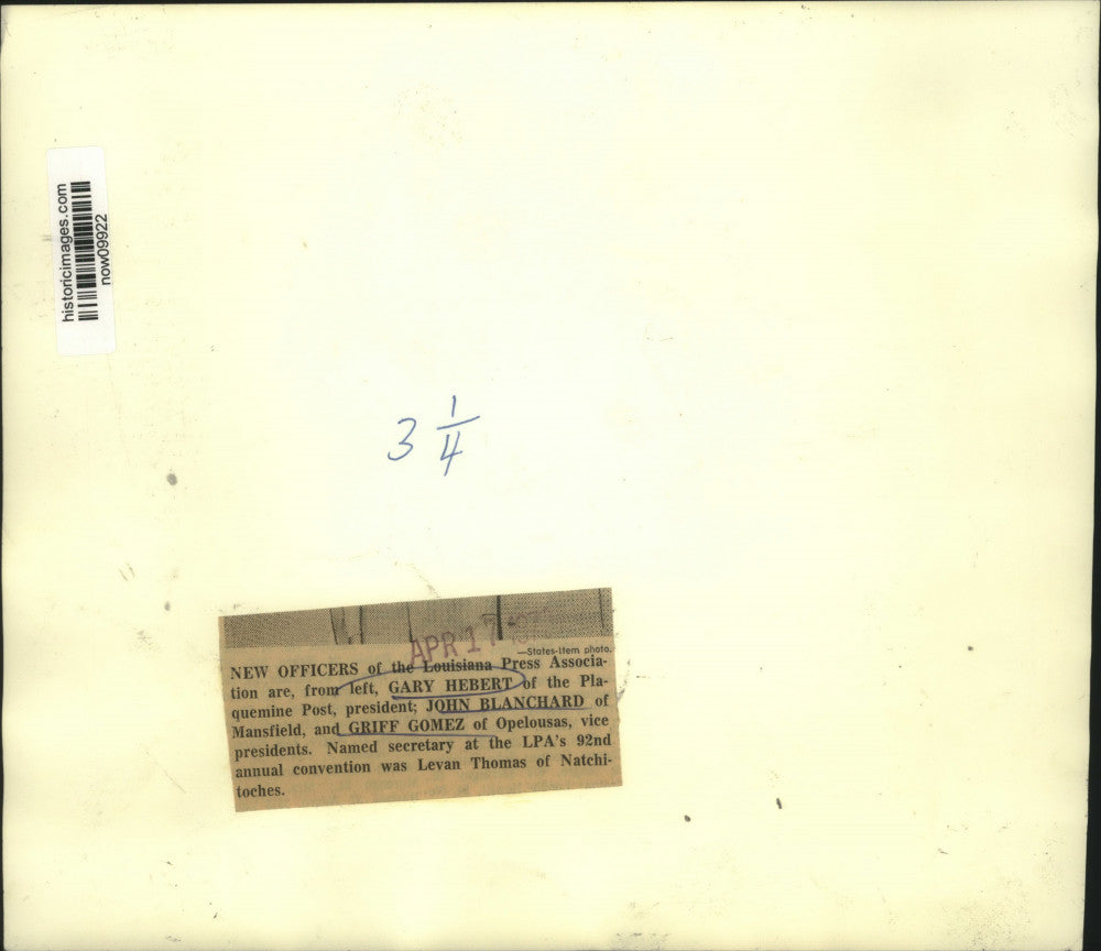 1973 Press Photo Gary Hebert and other officers of Louisiana Press Association