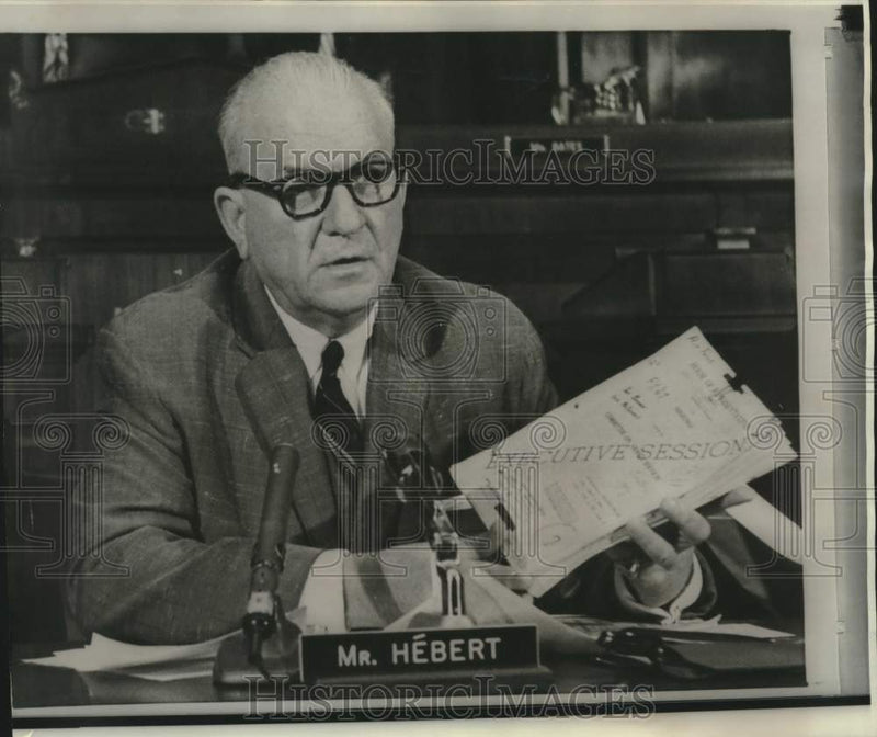 Load image into Gallery viewer, 1966 Press Photo Representative Edward Hebert holds testimony at news conference
