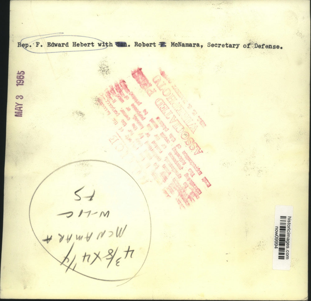 1965 Press Photo Representative Edward Herbert & Robert McNamara - now09994