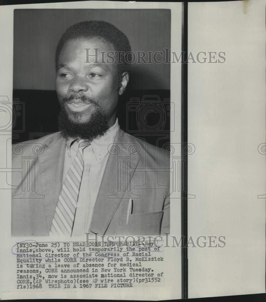 1967 Press Photo Roy Innis to head CORE temporarily. - now10103