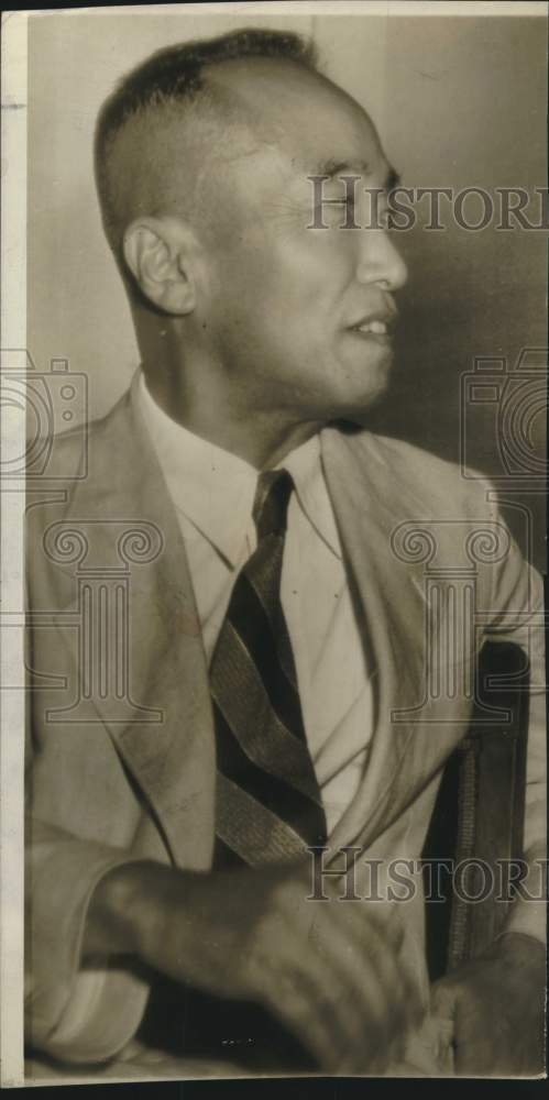 1945 Press Photo Higashikuni, Japanese Prime Minister Holds Press Conference