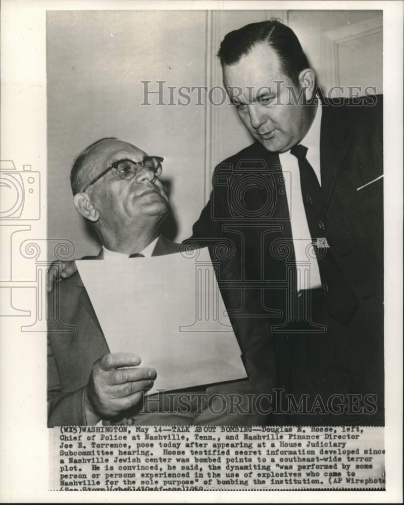 1959 Press Photo Douglas Hosse &amp; Torrence at House Judiciary Subcommittee