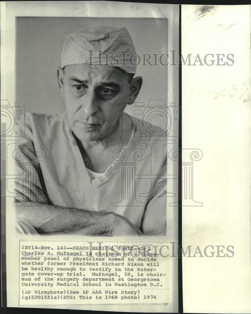 1968 Press Photo Dr. Charles Hufnagel of Georgetown University Medical School