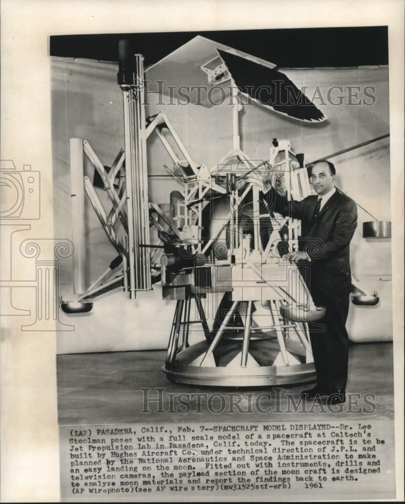 1961 Press Photo Spacecraft model to be built by Hughes Aircraft Company