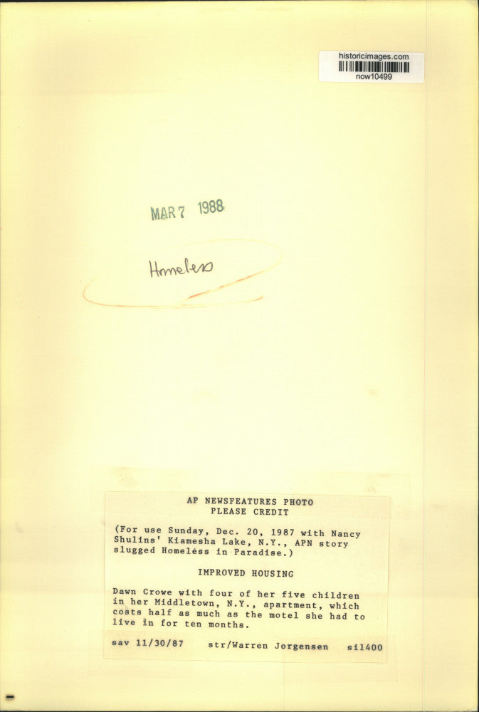 1987 Press Photo Dawn Grove with children in Middletown, New York apartment