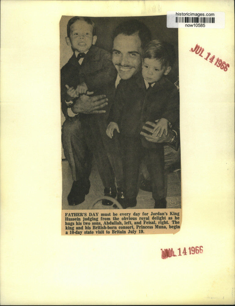 1966 Press Photo Jordon's King Hussein and sons, Abdullah and Feisal.