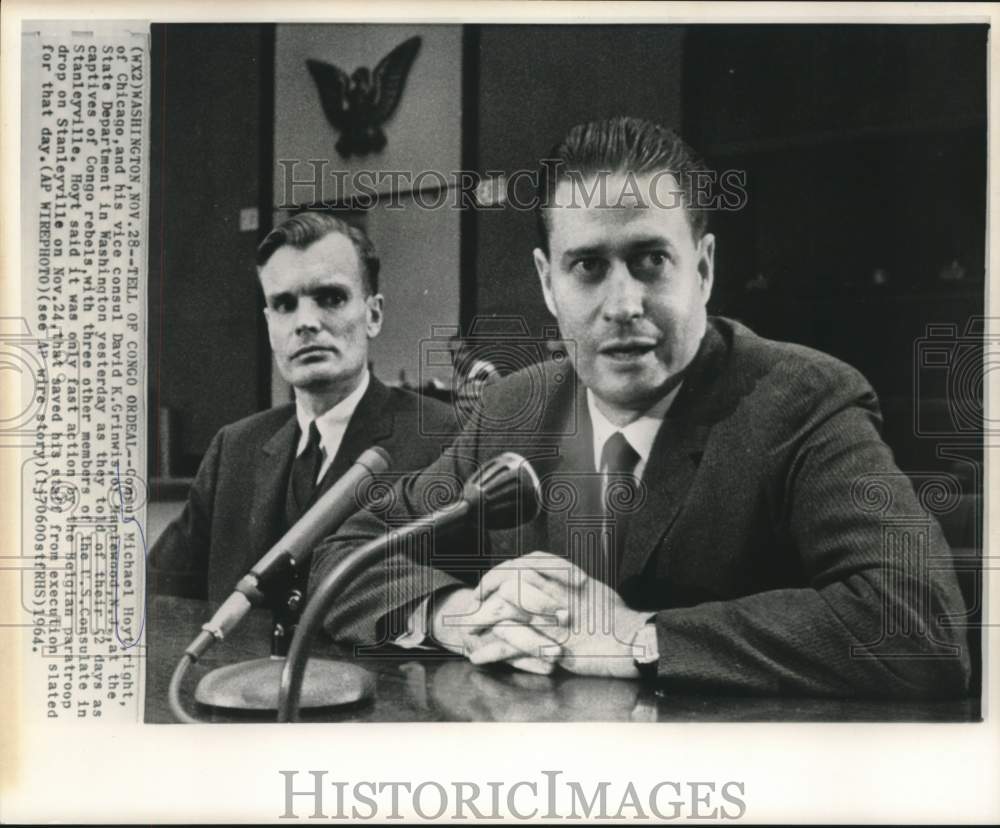 1964 Press Photo Consul Michael Hoyt and Grinwis at Washington State Department