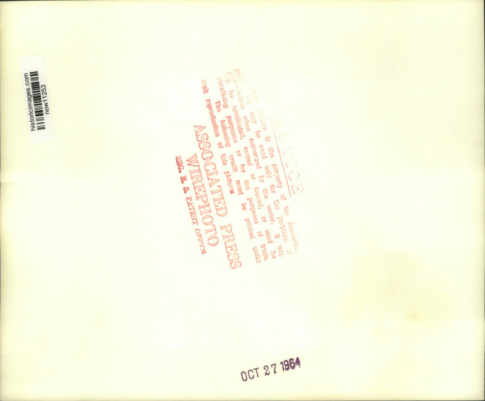 1964 Press Photo Flag-draped coffin of Herbert Hoover carried to Iowa grave site