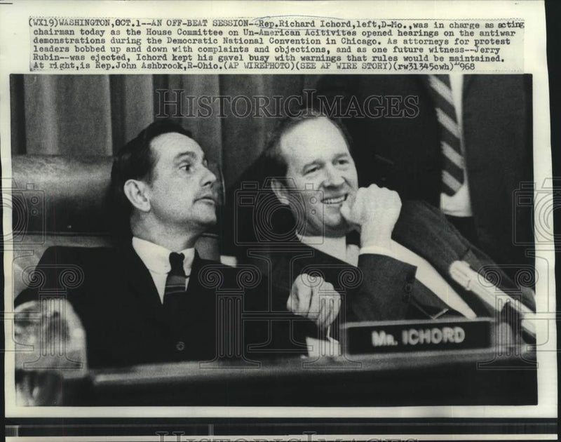 Load image into Gallery viewer, 1968 Press Photo Representative Richard Ichord-House Un-American Committee Chair
