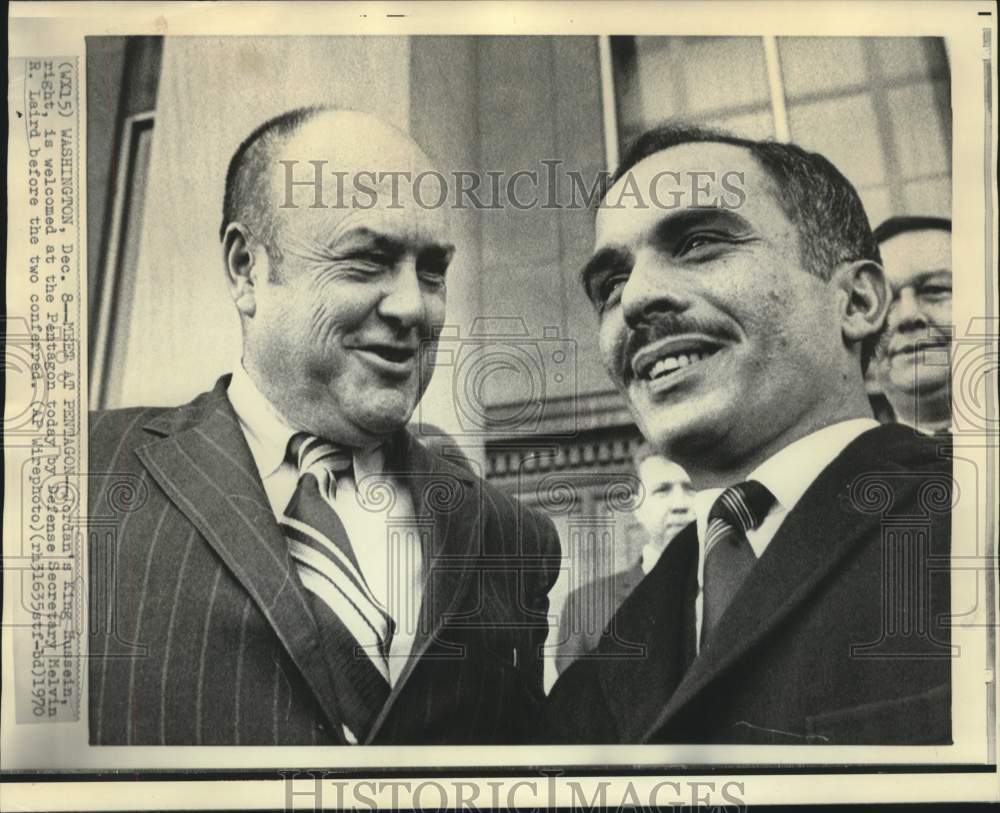 1970 Press Photo Jordan&#39;s King Hussein and Defense Secretary Laird at Pentagon
