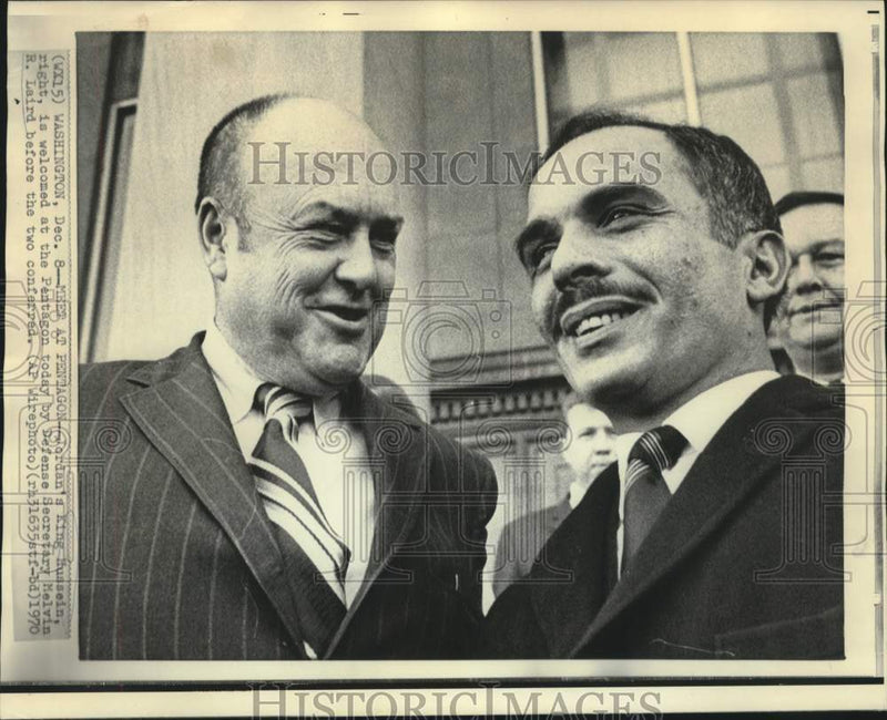 Load image into Gallery viewer, 1970 Press Photo Jordan's King Hussein and Defense Secretary Laird at Pentagon
