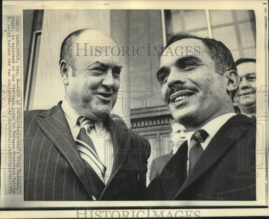 1970 Press Photo Jordan's King Hussein and Defense Secretary Laird at Pentagon