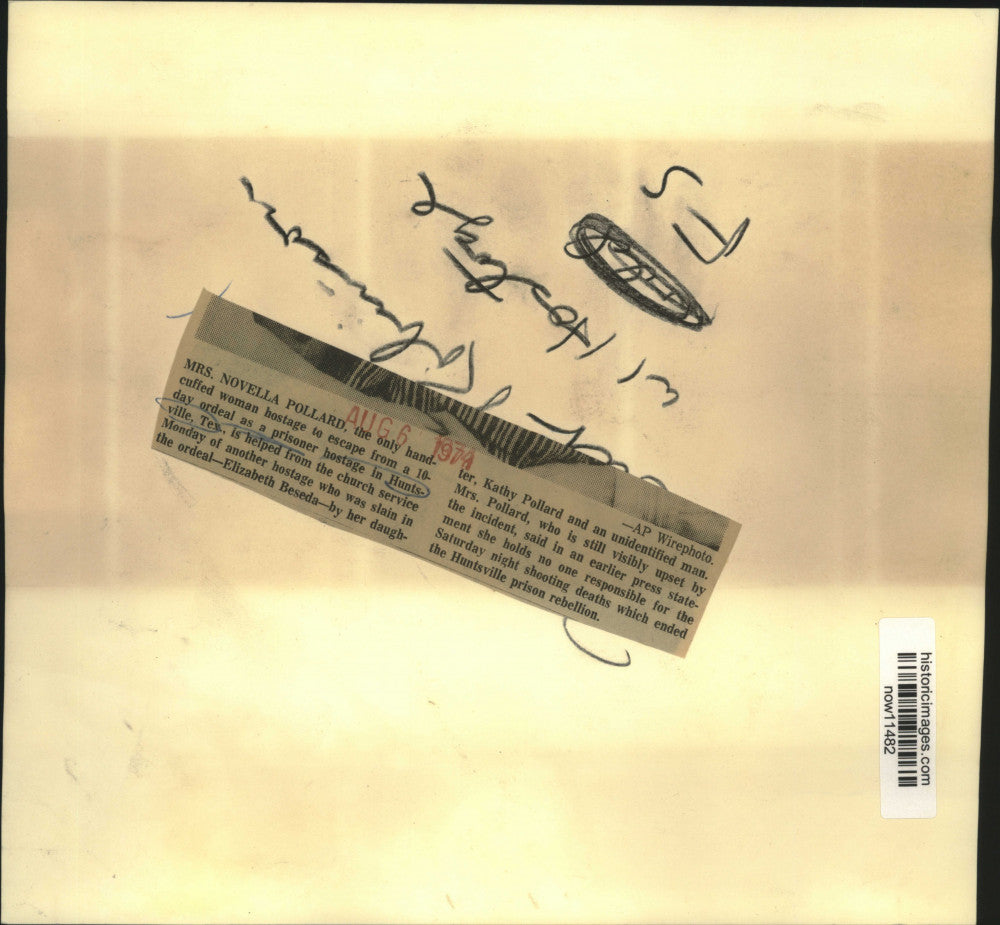 1974 Press Photo Novella Pollard, Huntsville prison hostage with daughter