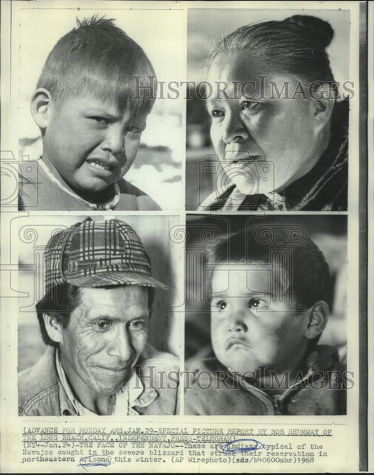 1968 Press Photo Navajos caught in blizzard on Arizona reservation - now11527