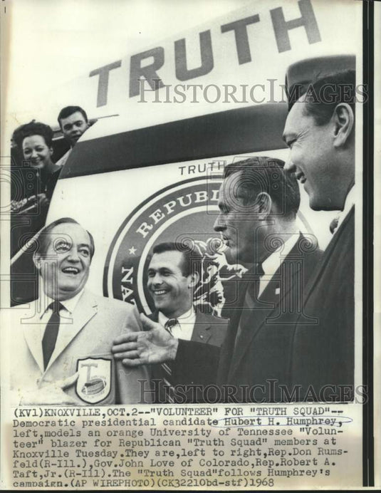 1968 Press Photo Presidential candidate Humphrey and others in Knoxville, TN
